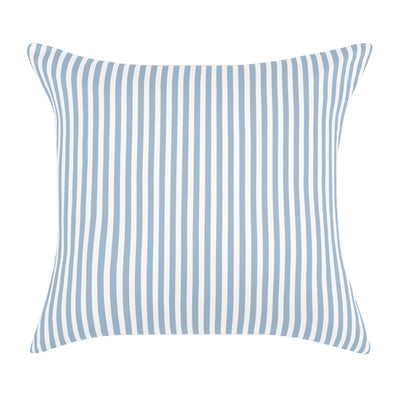 French Blue Striped Square Throw Pillow