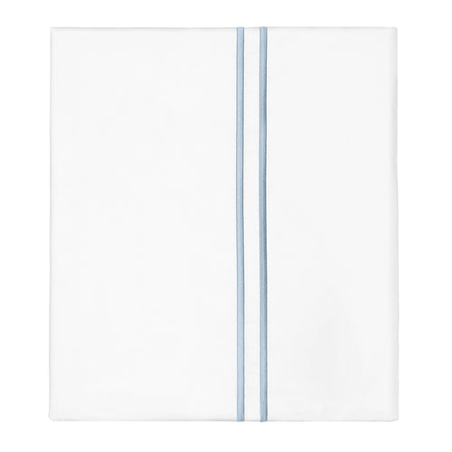 French Blue Lines Embroidered Flat Sheet
