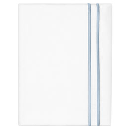 French Blue Lines Embroidered Pillowcase Pair