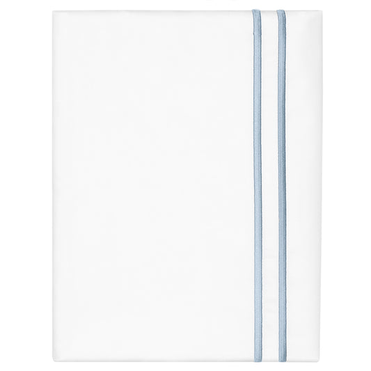 French Blue Lines Embroidered Pillowcase Pair