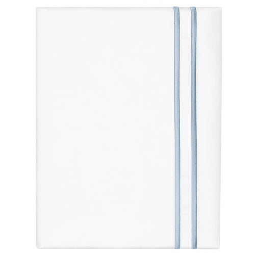 French Blue Lines Embroidered Pillowcase Pair