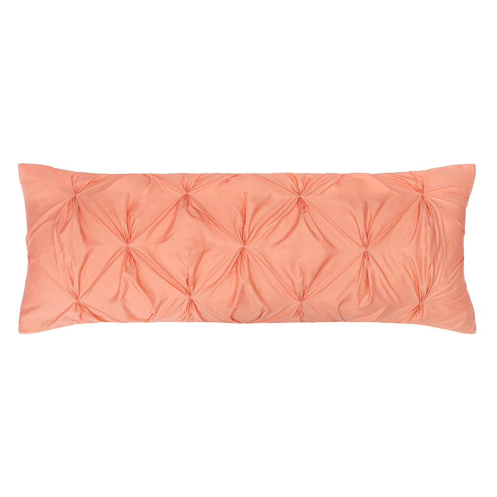 Bedroom inspiration and bedding decor | The Guava Pintuck Extra Long Lumbar Throw Pillow Duvet Cover | Crane and Canopy