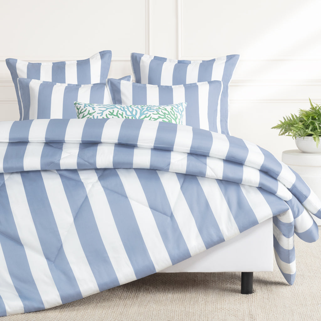 Bedroom inspiration and bedding decor | Harbor Coastal Blue Comforter Duvet Cover | Crane and Canopy