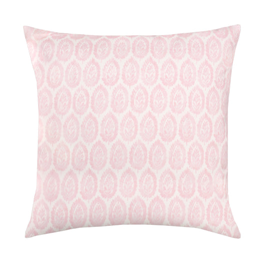 The Pink Boho Leaf Square Throw Pillow