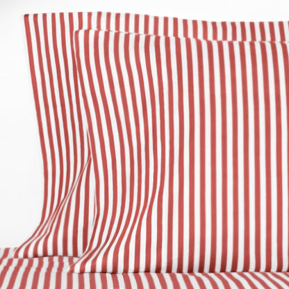 Red Striped Pillowcase Pair