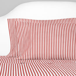 Red Striped Fitted Sheet