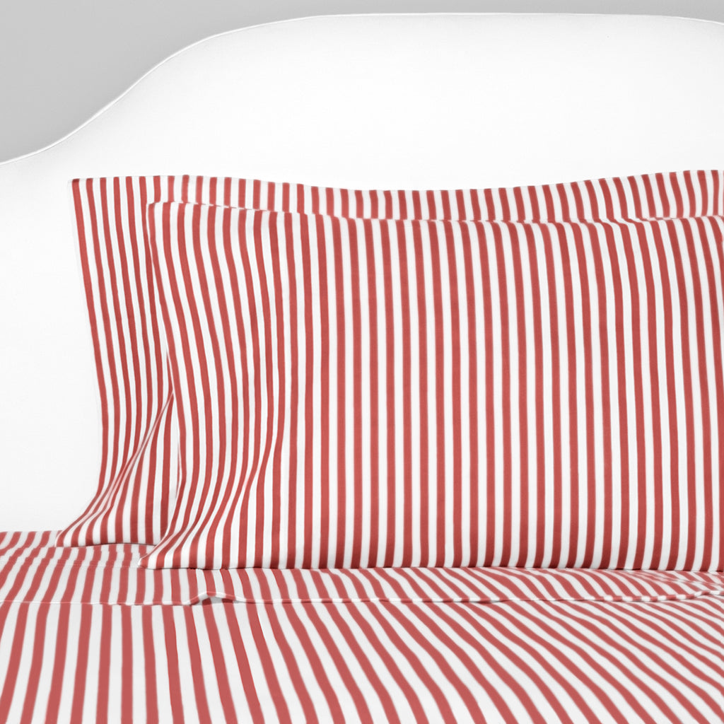 Red Striped Fitted Sheet