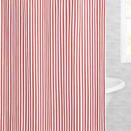 The Red Striped Shower Curtain