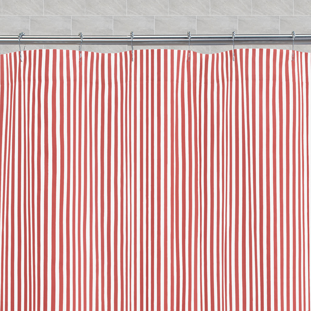 The Red Striped Shower Curtain
