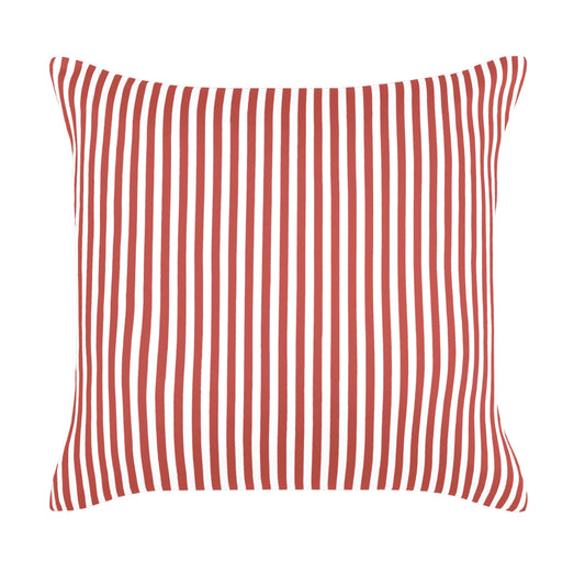 Red Striped Square Throw Pillow
