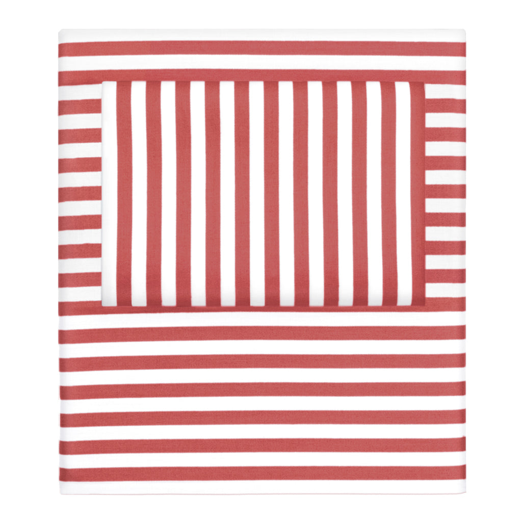 Red Striped Fitted Sheet