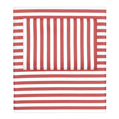 Red Striped Sheet Set (Fitted, Flat, & Pillow Cases)