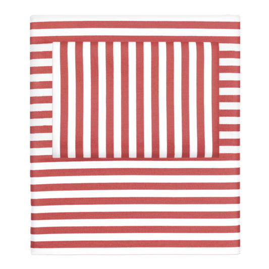 Red Striped Sheet Set (Fitted, Flat, & Pillow Cases)