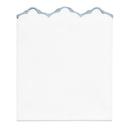 French Blue Scalloped Embroidered Pillowcase Pair