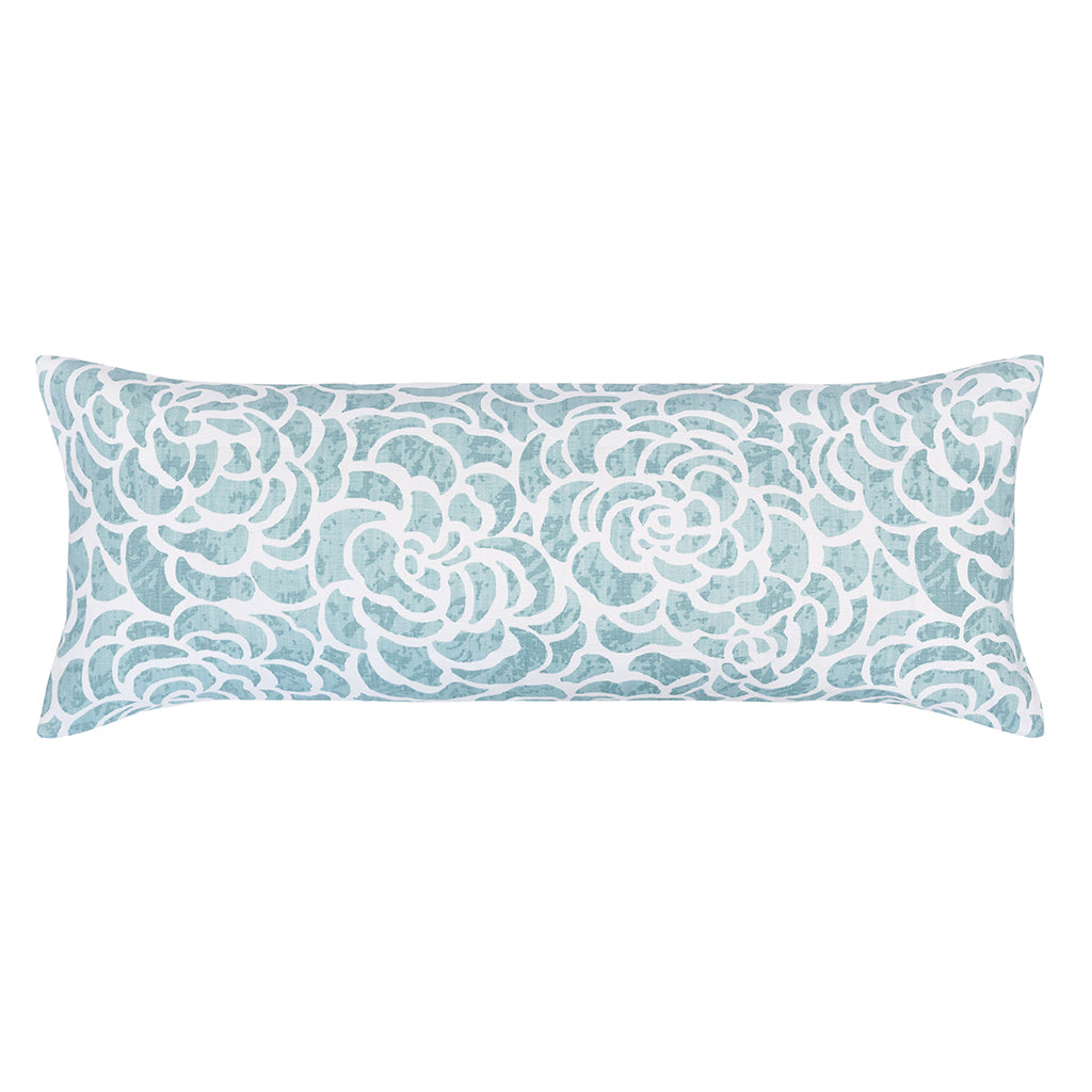 Bedroom inspiration and bedding decor | The Seafoam Peony Extra Long Lumbar Throw Pillow Duvet Cover | Crane and Canopy