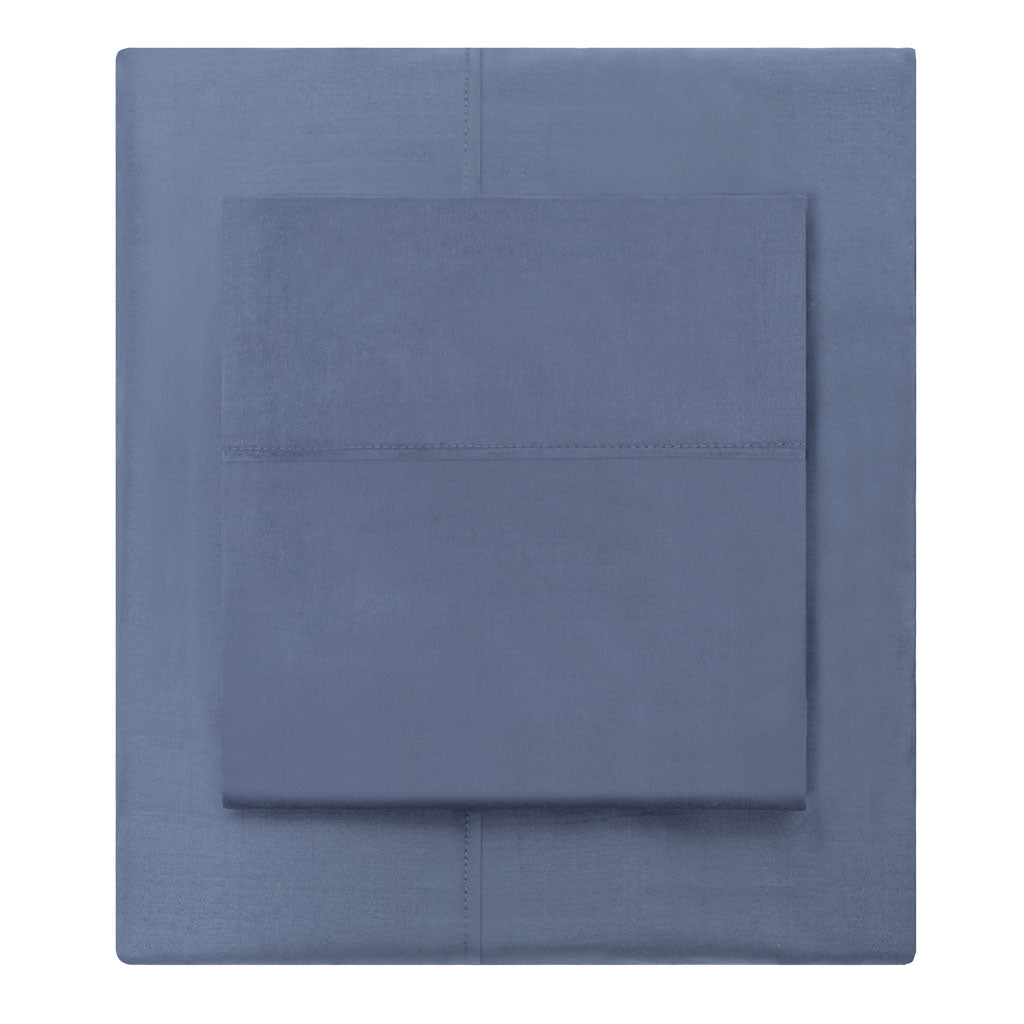Bedroom inspiration and bedding decor | Slate Blue 400 Thread Count Fitted Sheets | Crane and Canopy