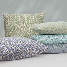 The Blue Sea Fern Square Throw Pillow