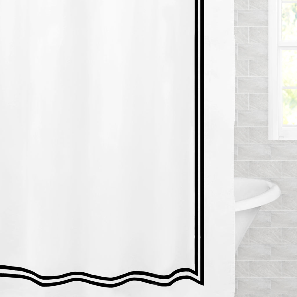The Black Framed Shower Curtain Crane & Canopy