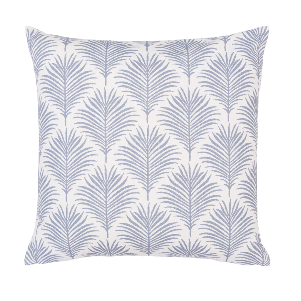 The Blue Seaside Palm Square Throw Pillow