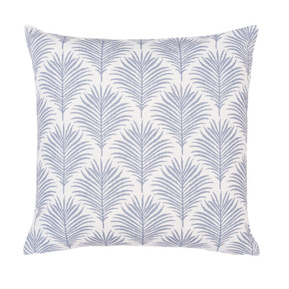 The Blue Seaside Palm Square Throw Pillow