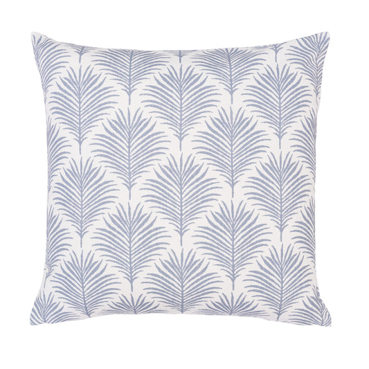The Blue Seaside Palm Square Throw Pillow