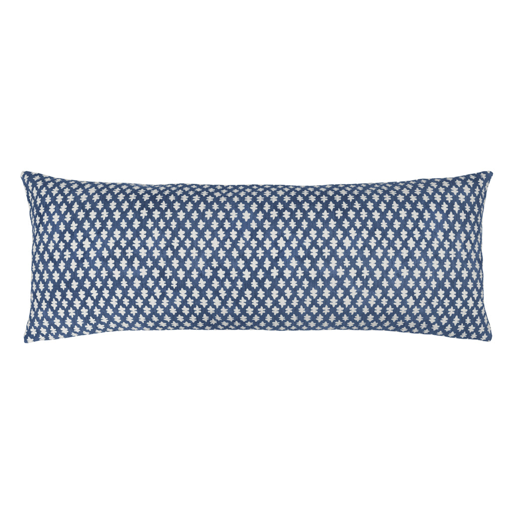 The Navy Sprig Extra Long Lumbar Throw Pillow 