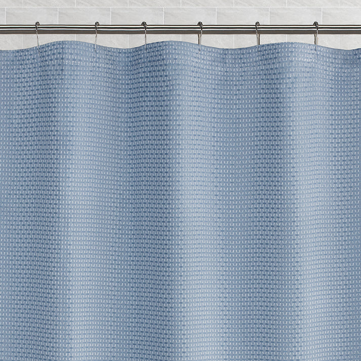 The Blue Stitched Hexagon Shower Curtain – Crane & Canopy