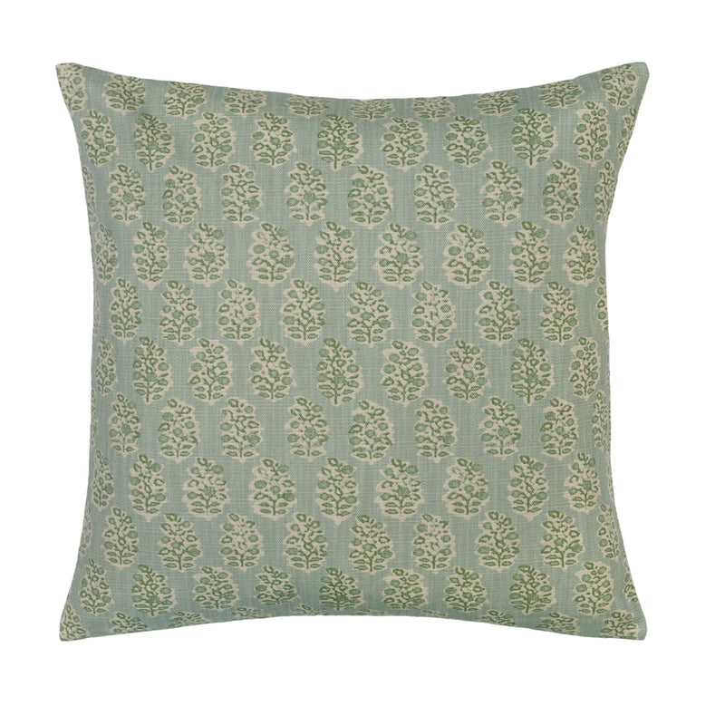 The Green Sea Blossom Square Throw Pillow