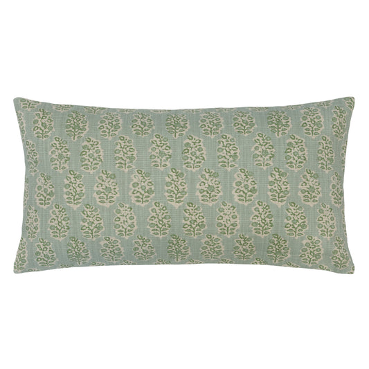 The Green Sea Blossom Throw Pillow