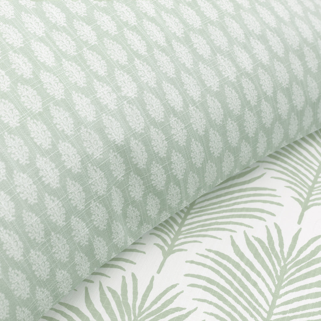 The Green Seaside Palm Square Throw Pillow