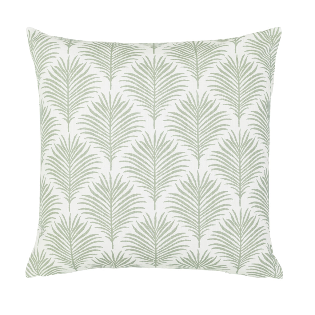 The Green Seaside Palm Square Throw Pillow