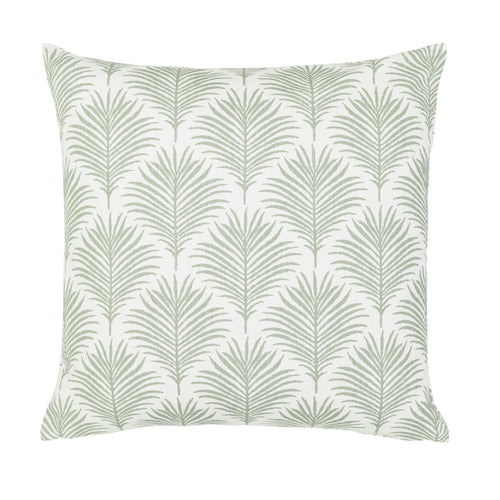 The Green Seaside Palm Square Throw Pillow