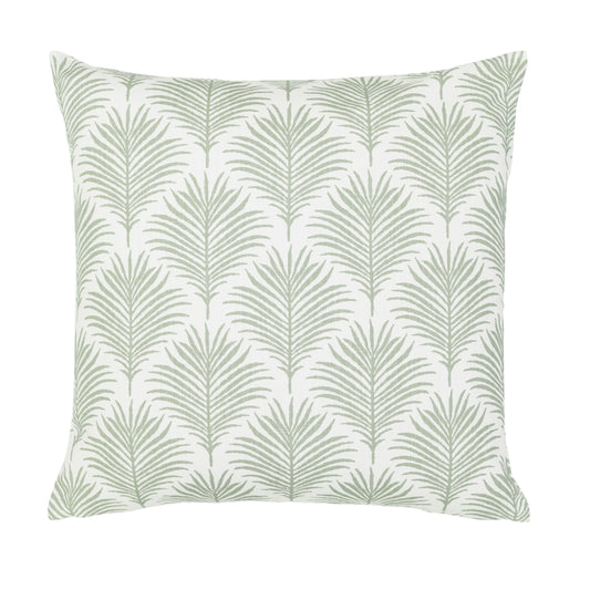 The Green Seaside Palm Square Throw Pillow