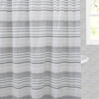 The Grey Dotted Stripe Shower Curtain