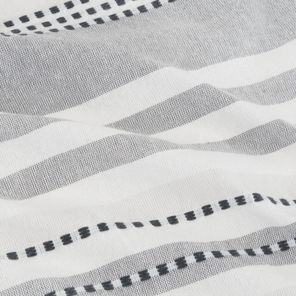The Grey Dotted Stripe Shower Curtain