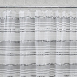The Grey Dotted Stripe Shower Curtain