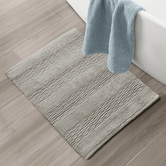 The Grey Shoreline Weave Bath Mat