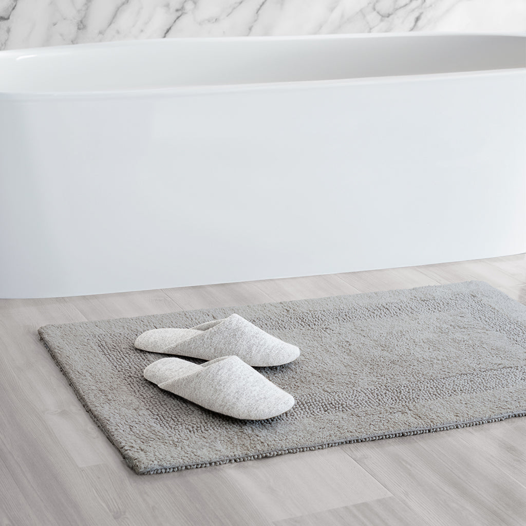 The Grey Tufted Border Bath Mat – Crane & Canopy