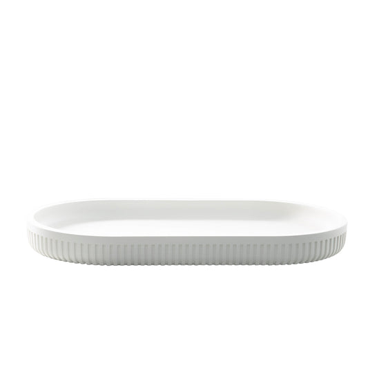 Modern Ribbed Pearl Bath Accessories, Tray