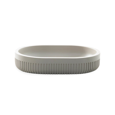 Modern Ribbed Taupe Bath Accessories, Soap Dish 