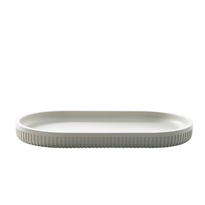 Modern Ribbed Taupe Bath Accessories, Tray 