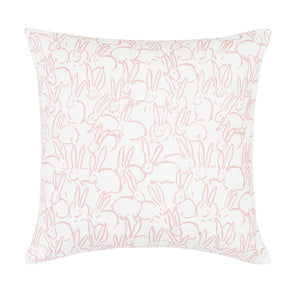 The Pink Bunnies Square Throw Pillow