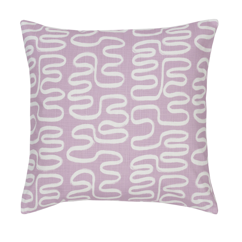 Bedroom inspiration and bedding decor | The Purple Squiggly Square Throw Pillow Duvet Cover | Crane and Canopy