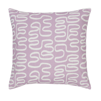 The Purple Squiggly Square Throw Pillow