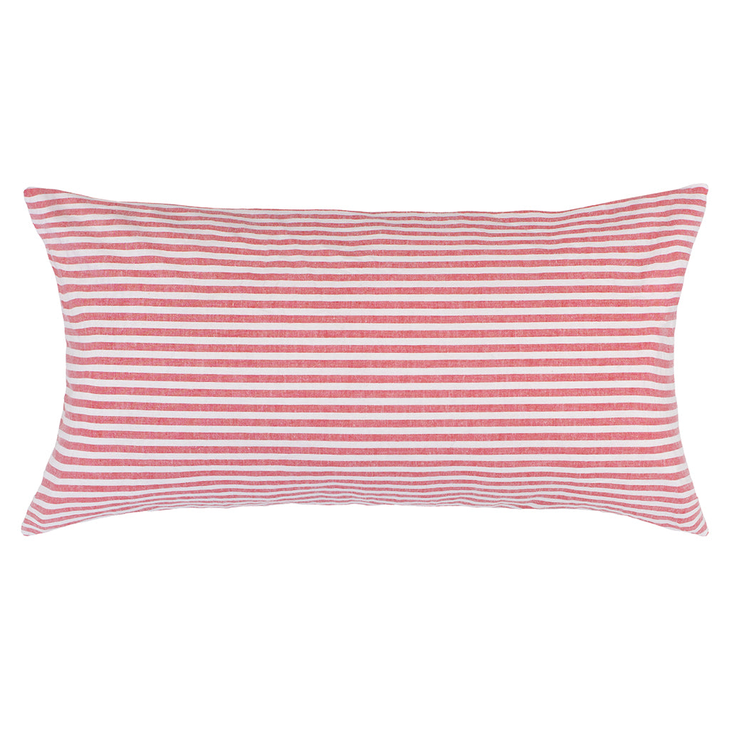 Bedroom inspiration and bedding decor | The Classic Red Horizontal Seersucker Throw Pillow Duvet Cover | Crane and Canopy