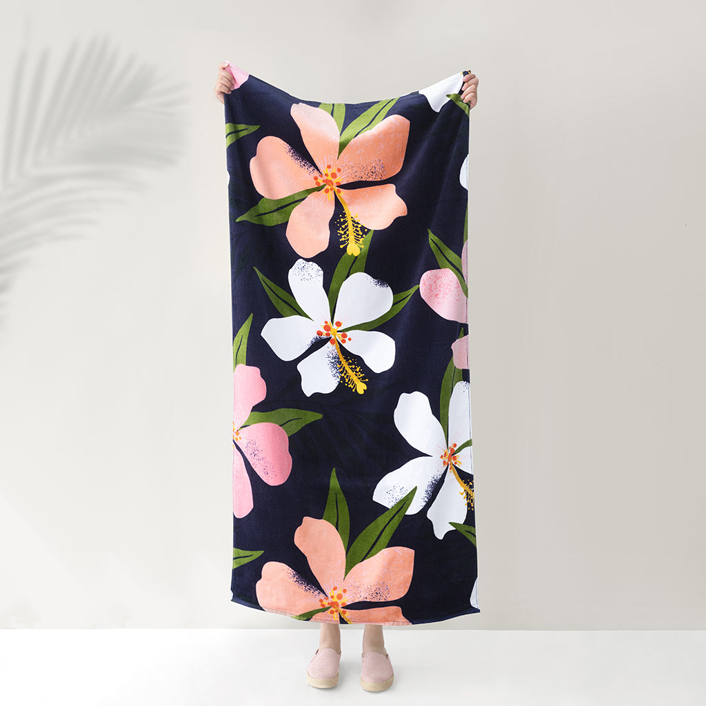 Bedroom inspiration and bedding decor | The Tropical Hibiscus Beach Towel Duvet Cover | Crane and Canopy
