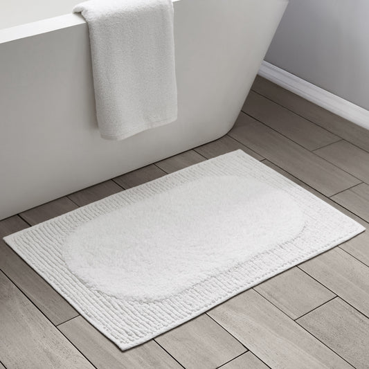 The White Ellipse Bath Mat