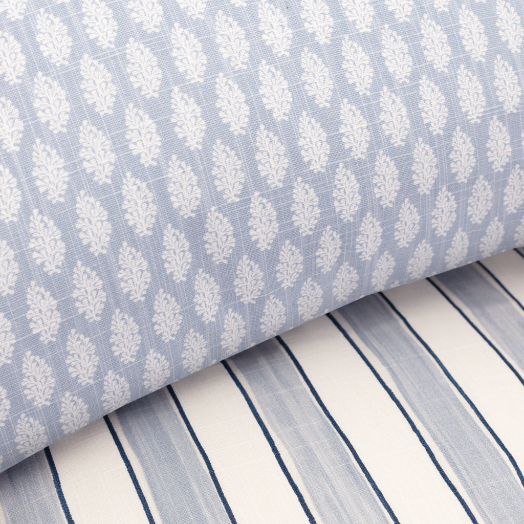 The Blue Seaside Watercolor Stripes Square Throw Pillow