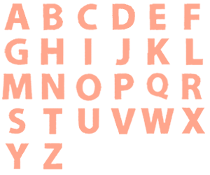 Image of all the letters in Block