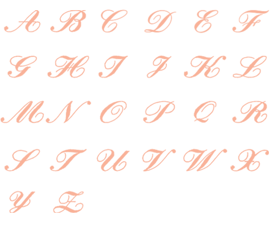 Image of all the letters in Heirloom